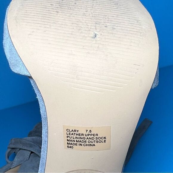 Steve Madden Womens Clary Grey Suede Ankle Wrap Heels 7.5 - Picture 8 of 11